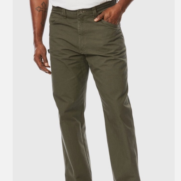 Wrangler Riggs Workwear Olive Green Canvas Ripsop Carpenter Workpants Men 38x32 - Picture 1 of 12